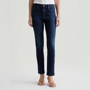 AG Jeans Mari Mid-Rise Slim Straight Jeans Womens 29 Dark Wash